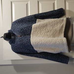 Furry Blue and Cream Jacket